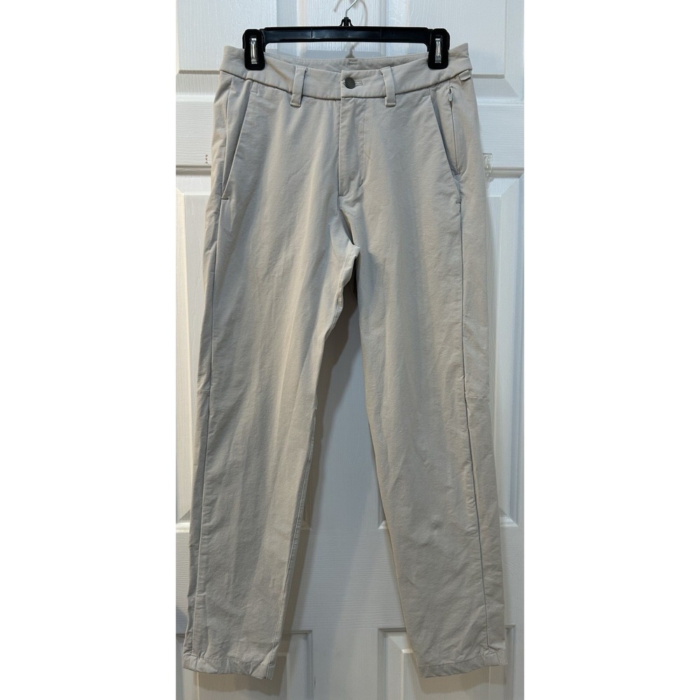 Lululemon Commission Pants Men's 28 Tan Classic Work Golf Slim Fit Athleisure